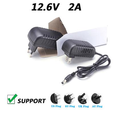 12.6V 2A Lithium Battery Charger Portable Charger DC 5.5*2.1-2.5MM Cable 1m 110-220V Lithium Li-ion Battery Wall Charger
