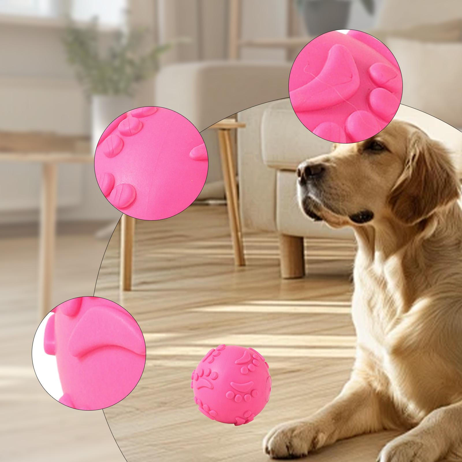 

Игрушка для жевания для собак, Устойчивая к укусам, Товары для питомцев Пищащий мячик для тренировок, Маленький Средний розы красного