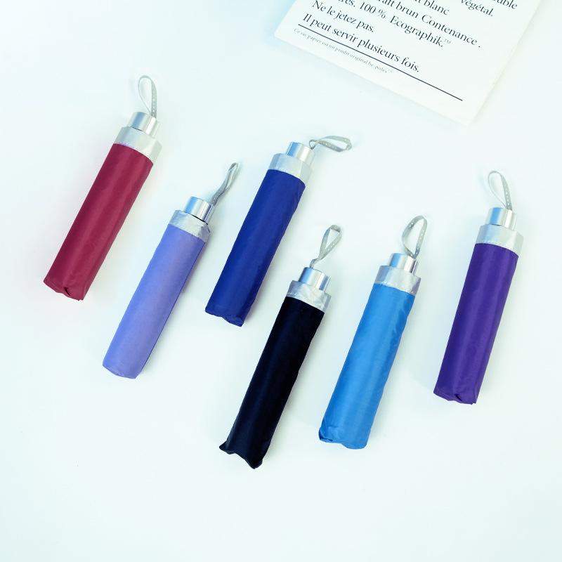 Eight-bone Silver Glue Umbrella, Clear Goods Umbrella, Three-fold Ultra-light Weather and Rain Umbrella, a Large Number of Umbrellas, Brush