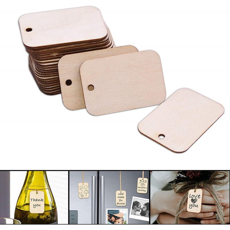 Small Wooden DIY Sign-in Board: Writable Blank Tags for Crafts and Wishes