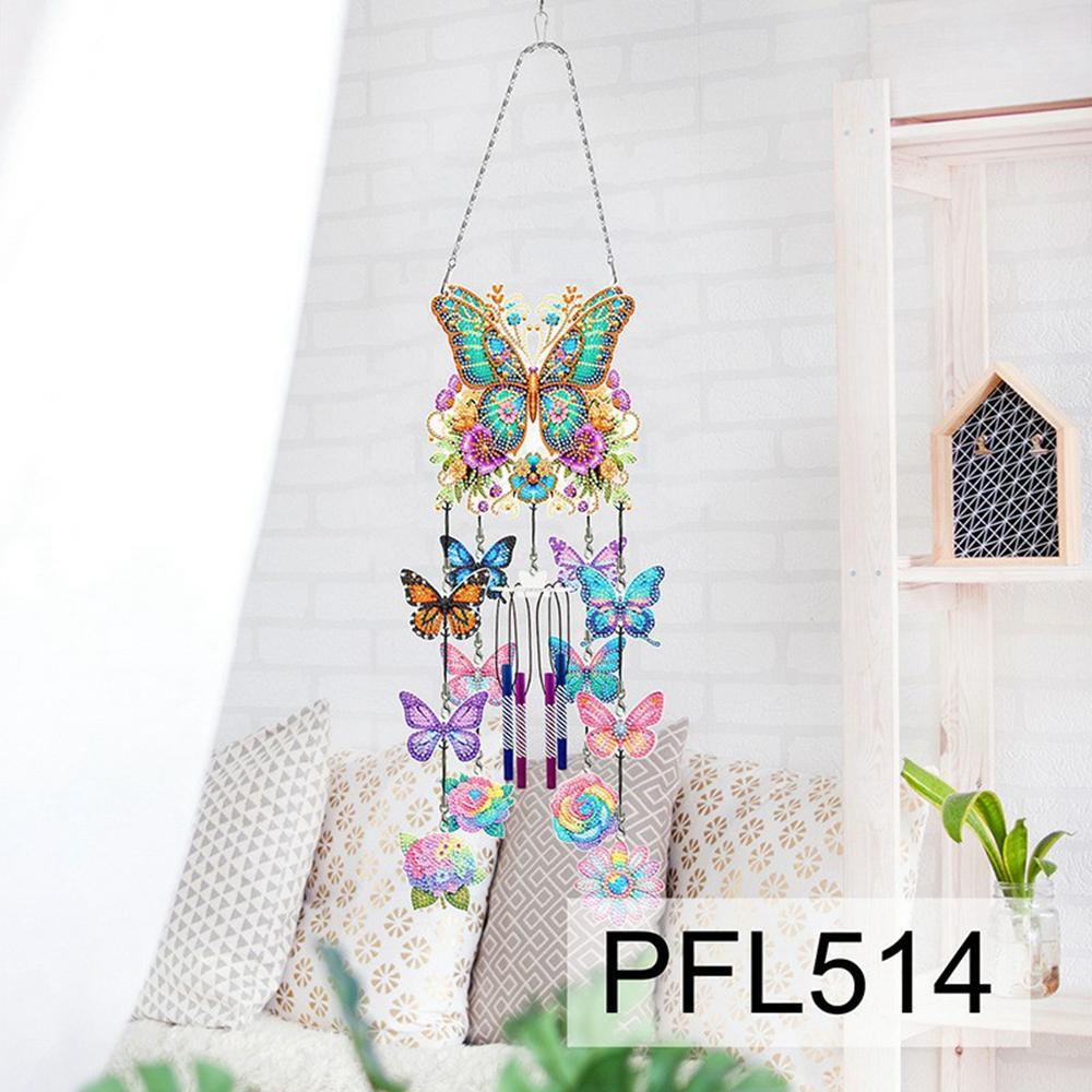 DIY Rhinestone Painting Wind Chime Kit Handmade Hanging Ornament Dreamcatcher 3D Decorative Wall Art for Home