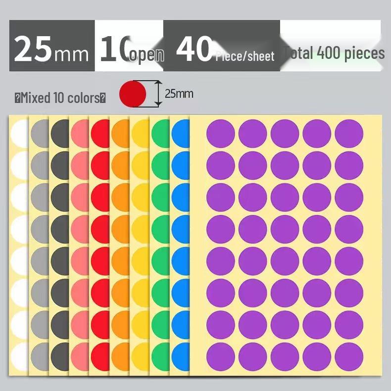Mixed Color Round Dot Sticker Labels - Available in 10, 16, and 20 Vibrant Colors