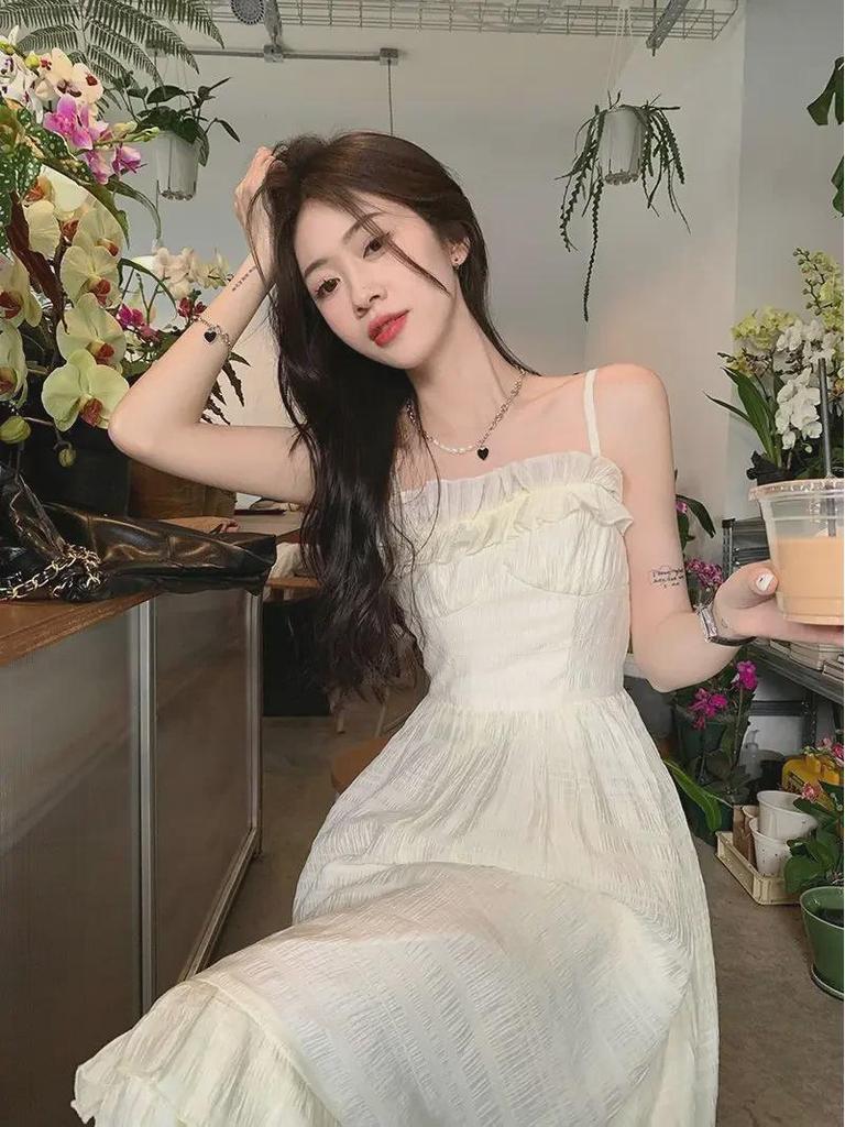 Damen Sommer Meerjungfrau Rüschen Tube Top Kleid: Taillenformend, Süß, Strandstil