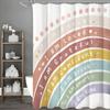 Cartoon Rainbow Inspirational Quote Shower Curtain, Bathroom Decorative Shower Curtain, Waterproof Shower Curtain With Hooks