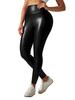 Modische Kunstleder-Leggings Lässig Slim-fit Sexy Enganliegend Schlankmachende PU-Sporthose für Damen