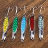 5 pcs Colorful Sequin Metal Artificial Fishing Lure Bait Sea Fishing Tackle Hard Lures with Hooks