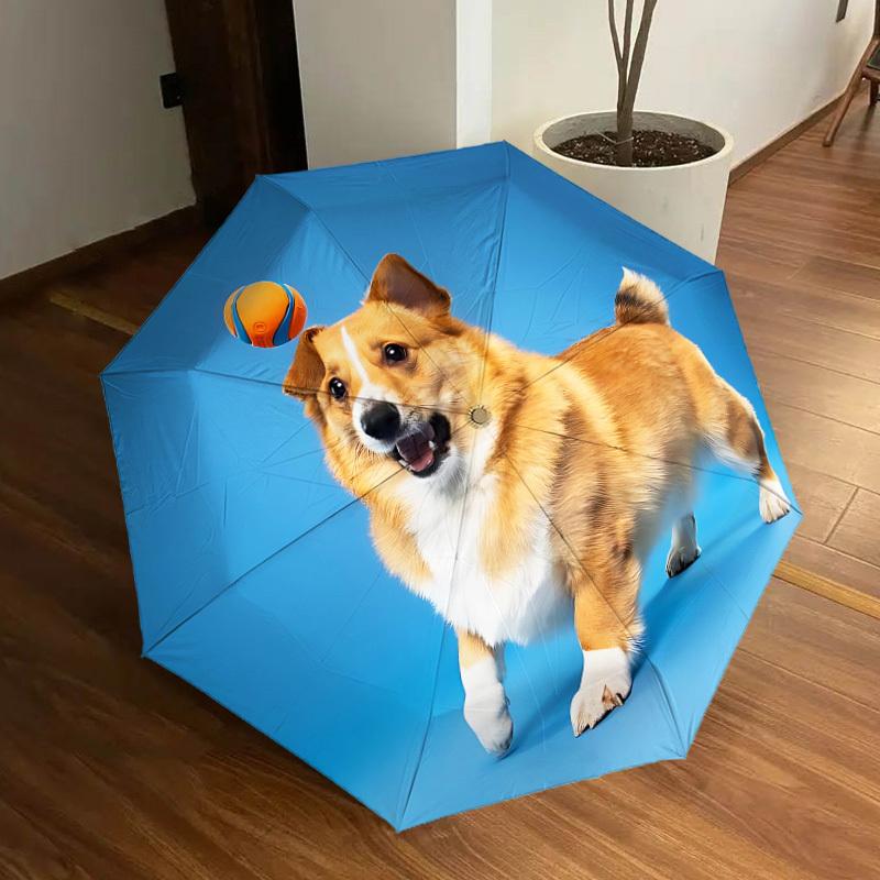 

1pc Dog Ball Automatic Folding Umbrella - Portable Collapsible Design, 8-Rib Iron Frame, Casual Outdoor Accessory yy251215229