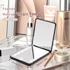 LED Pocket Mirror with 3X Magnification with Eyebrow Tweezers Mini Ultra, 3 colors Lights Touch Dimmable Compact Cosmetic Mirror