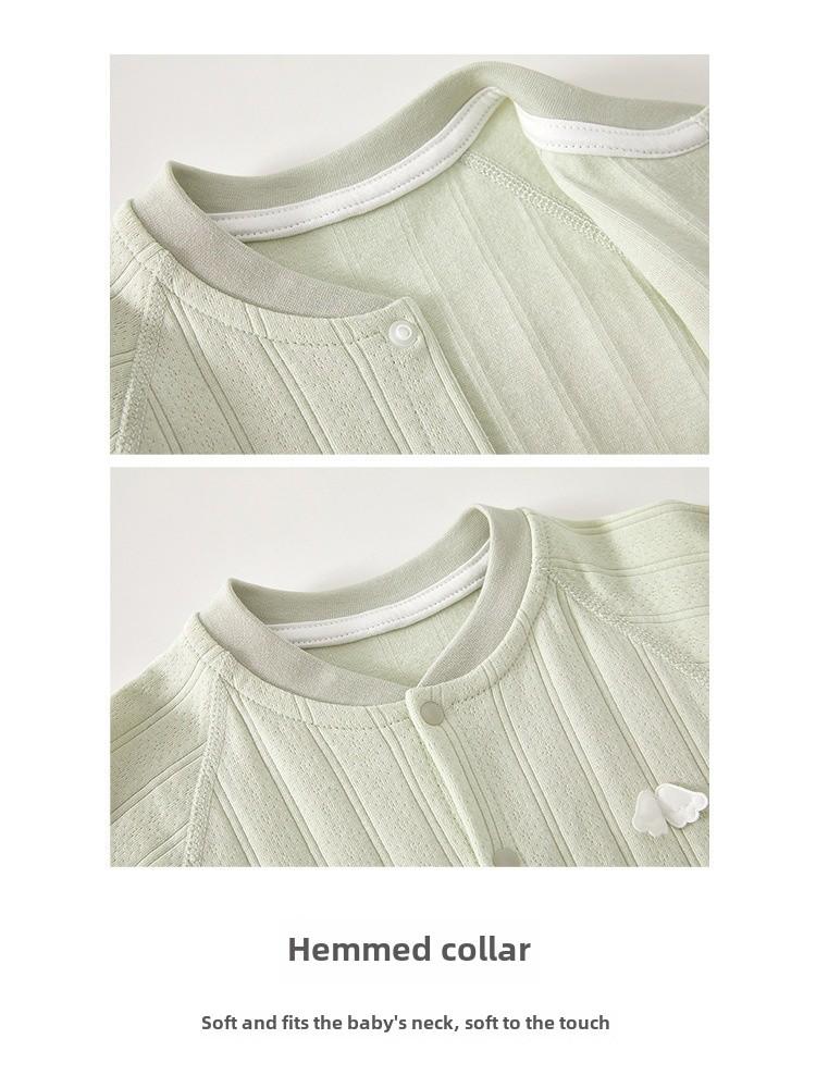 Newborn Pure Cotton Long-Sleeve Jumpsuit for Spring/Autumn - Baby Romper Pajamas for Crawling