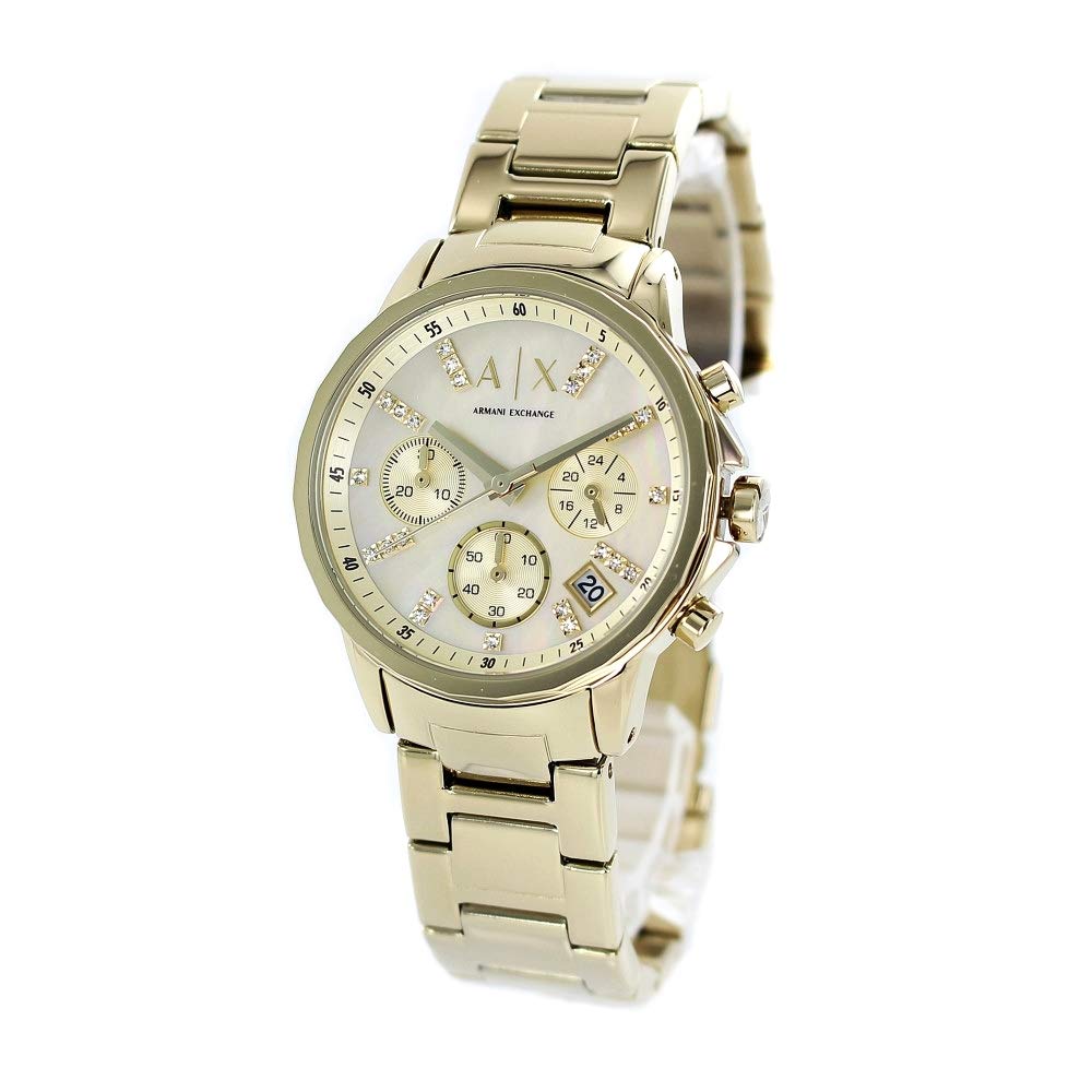 

Armani Exchange Ladies Watch Chronograph 36mm Shell Dial Gold Stainless Steel AX4327 [Item]