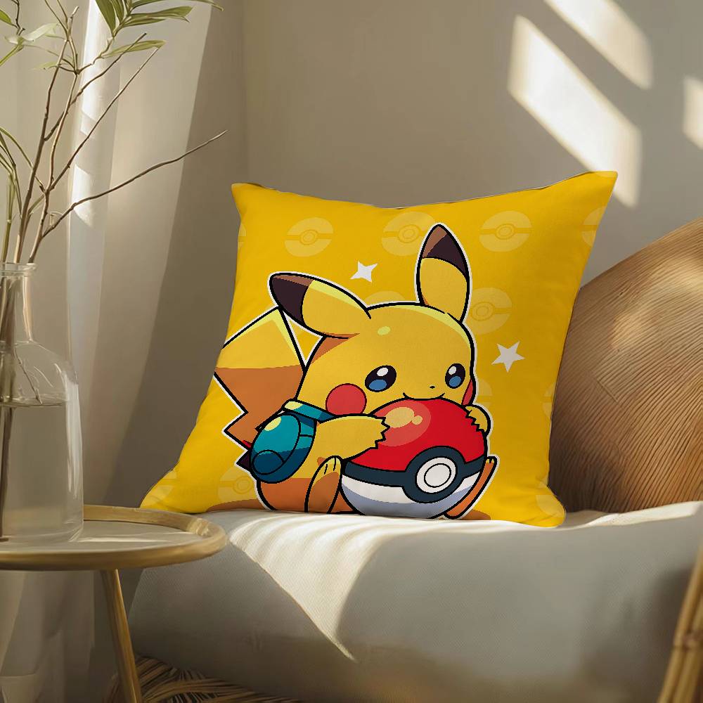 Pokemon HD Artwork Collection Plush Pillow Cover Soft Short Plush Cushion Cover For Sofa Bedroom Home Decor Gift