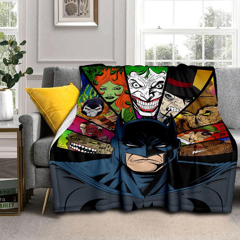 1pc Batman Villains Collage Cartoon Blanket,Portable Throw for Travel & Camping, All Season Cozy Blanket,Ideal Gift