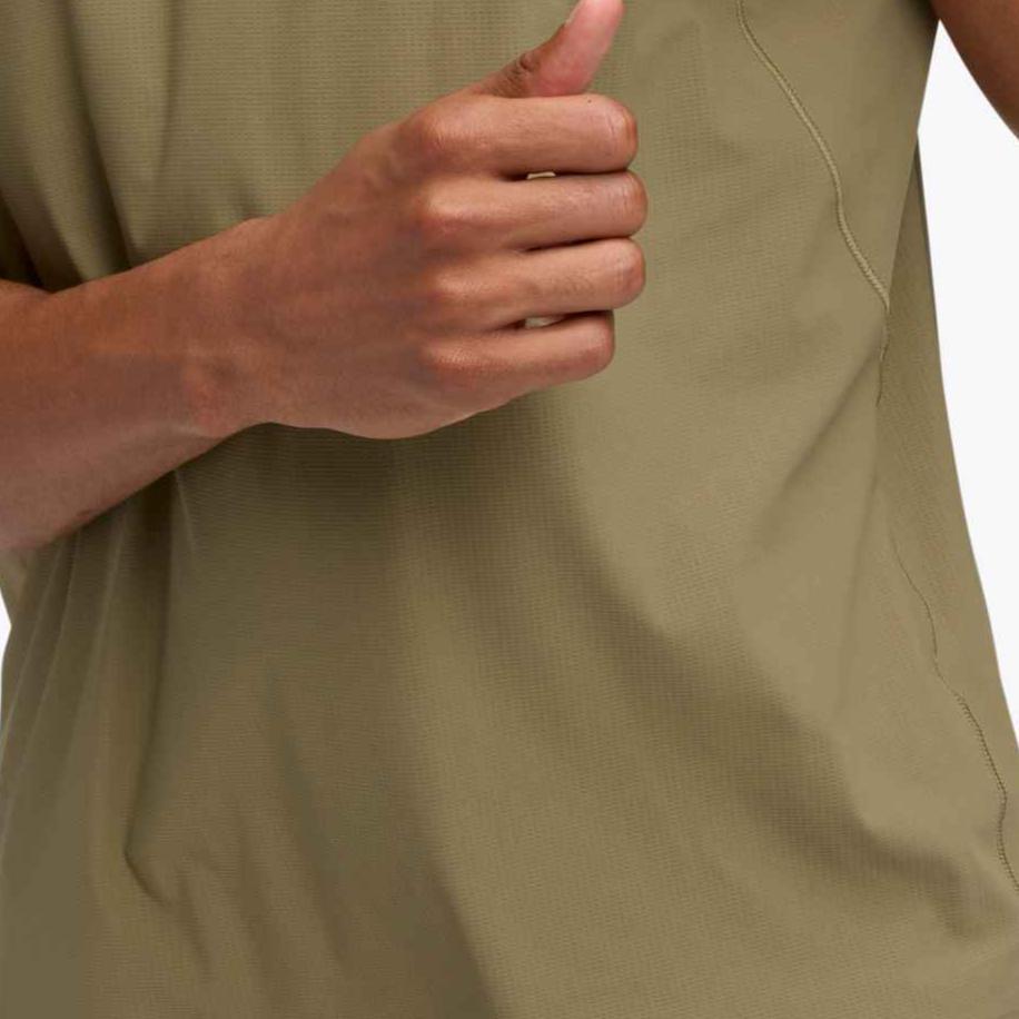 HOKA One One Comfortable Versatile Simple Solid Color Vest Men Tops Wild-Mushroom 1175770-WDMS