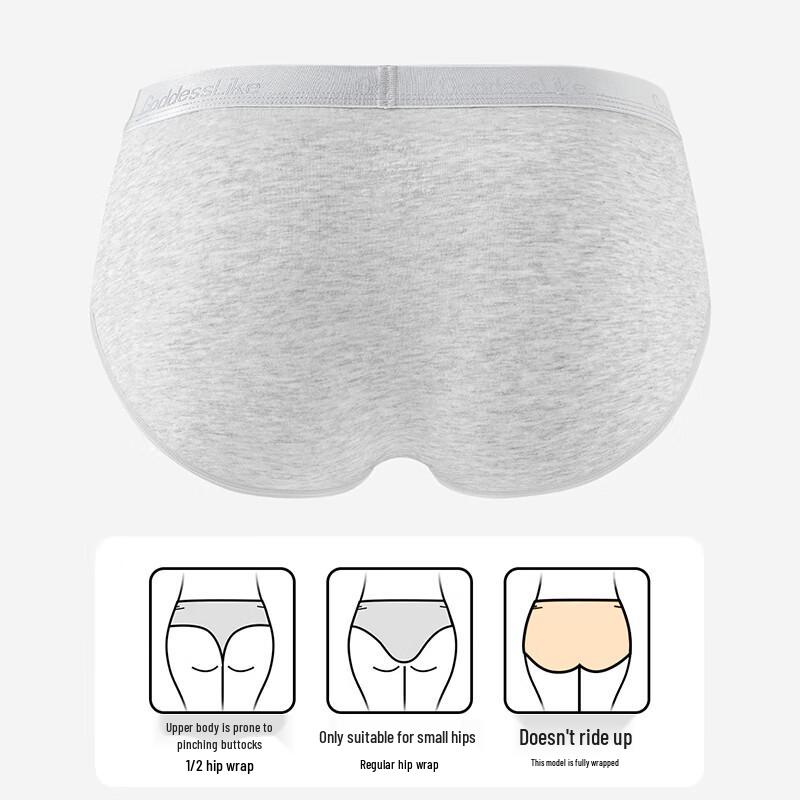Langsha Women's Combed Cotton Antibacterial Seamless Sports Briefs 3-Pack