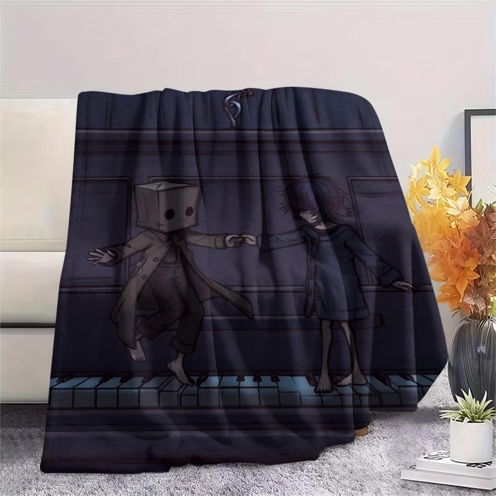 1Pc Little Nightmares Print Flannel Blanket, High Quality Comfortable for All Seasons, Home Decor, Warmth and Comfort, Perfect for Christmas Gifts