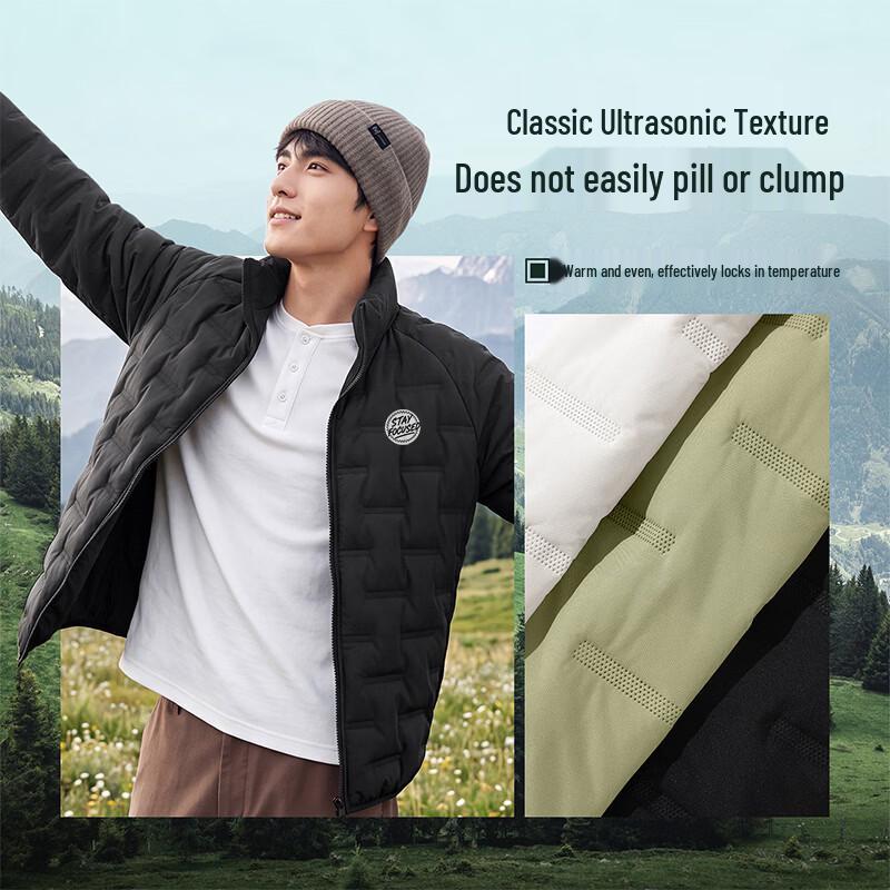 Baleno Men's Winter Fleece-Lined Thickened Stand Collar Padded Jacket