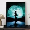 Diamond Painting Set: Aladdin, Princess Jasmine Moonlit Silhouette Art Painting Embroidery Wall Decoration DIY Set GiftHandmadeCrystal5DDiamond
