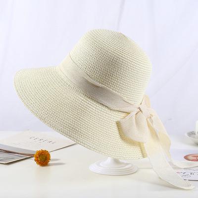 Straw Hat Women's Summer Sun Protection Big Brim Outdoor Sun Hat Shade Beach Hat Children's Seaside Top Hat Tide Big Brim