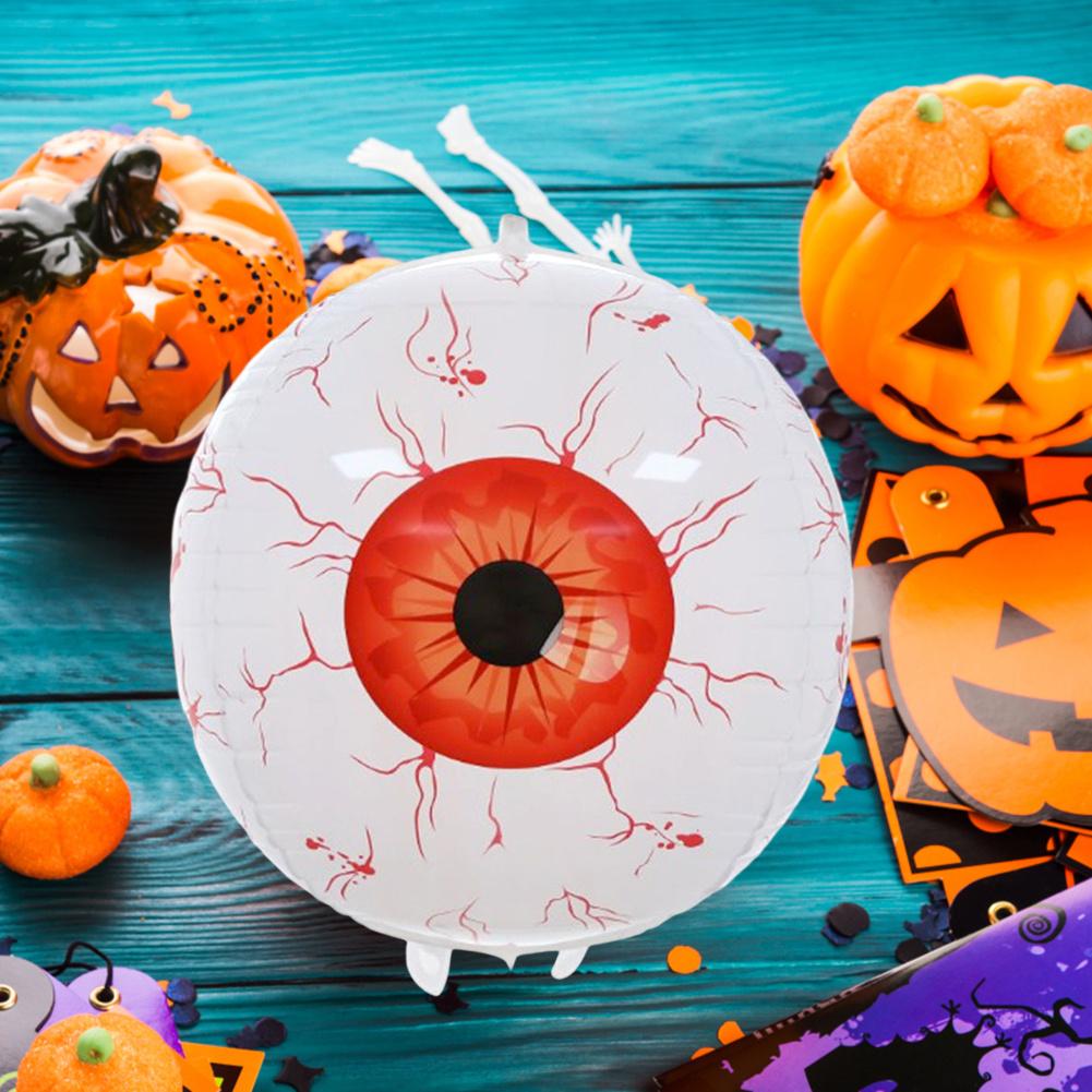 6pcs Halloween Inflatable Eyeball Balloons 22 Inch 3-color Horror Theme Party Eyeball Balloons For Halloween Scary Decorations