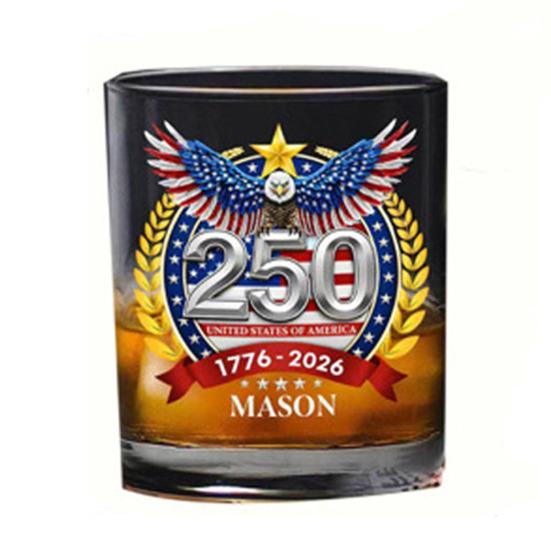 Америка 250-летие Стеклянный Стакан для Виски We The People Стакан для Крепких Напитков Бурбон Стакан для Коктейлей Патриотический Подарок на День Отца или Ветеранам D
