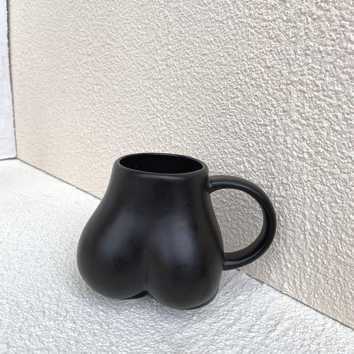 Kreativ keramisk mugg mjölksmak rumpform naken härlig kopp handtagsdesign skrivbordsförvaring heminredning kaffekoppar