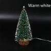 LED Light Mini Artificial Christmas Trees Decorations Festival Tabletop Miniature Snow Frost Xmas Tree Decor 4Sizes
