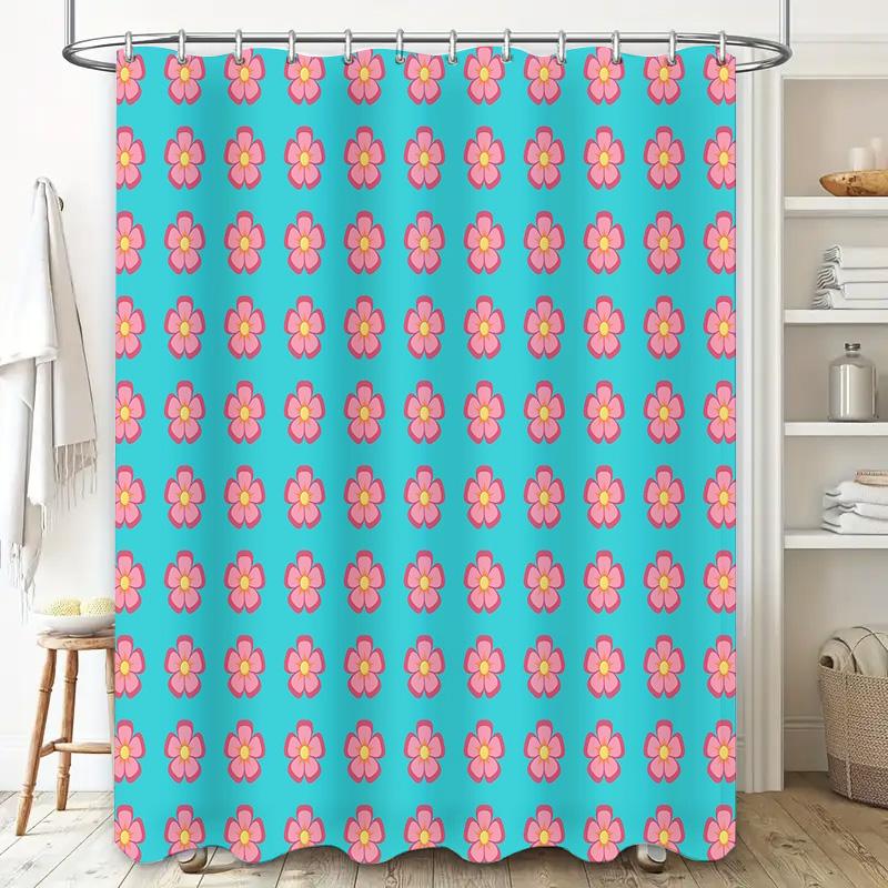 Floral Shower Curtain Waterproof Vintage Flower Pattern Bathroom Decor Farmhouse Rustic Home Textile Washable Liner
