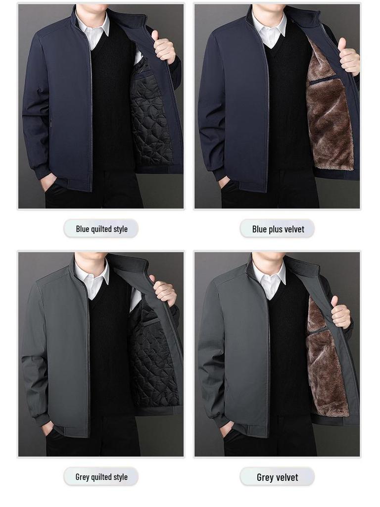 Men's Plus Size Cotton Jacket 2024: M-8XL, Middle-Aged & Elderly, Velvet-Lined Outerwear
