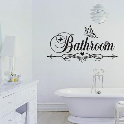 Black Color Wall Sticker Eco-friendly Fashion Restroom Toilet Door Sign Art Decal