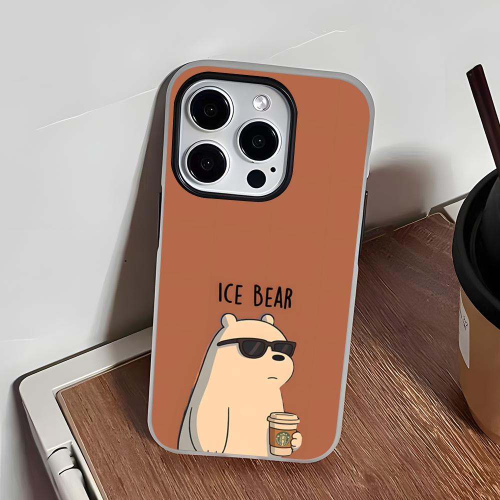 Ice Bear Phone Case For IPhone 17 Air 16 E 15 14 Plus 13 12 11 Pro Max Jelly 2 In 1 Protective Case