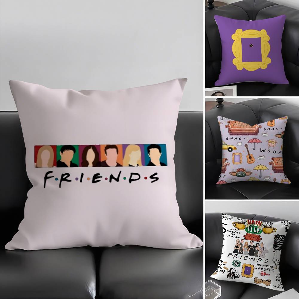 Classic F-Friends Tv Show Pillow Case Home Dorm Chair Back Short Plush Double-Sided Printing Office Nap Time Cushion Cover
