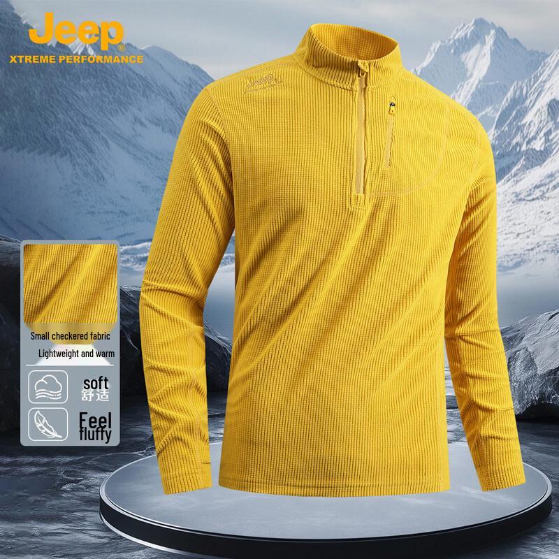 

JEEP Men s Half-Zip Long Sleeve Outdoor T-Shirt L