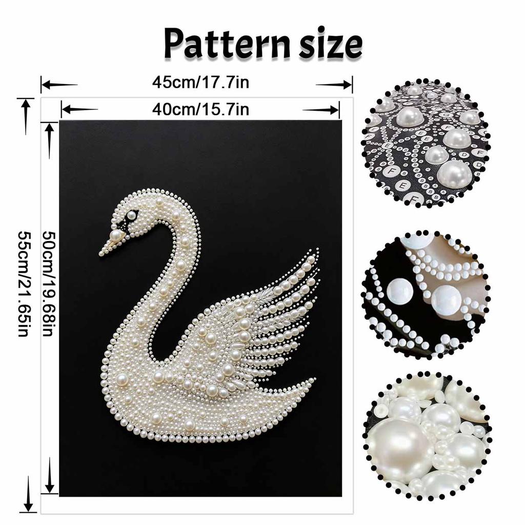 5D DIY Pearl Diamond Painting Kit Elegant Swan Full Drill Embroidery Mosaic Art Home Wall Decor Gift