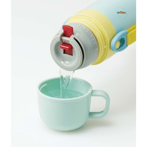 Skater Children's Water Bottle, 2-Way, 420ml (Direct Drinking) or 350ml (Cup Drinking), Minion Design 23, for Boys and Girls, Small Capacity, Stainles