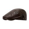 Autumn Winter Flat Cap British Style Newsboy Hat Duckbill Cap Leather Beret  Street Styling