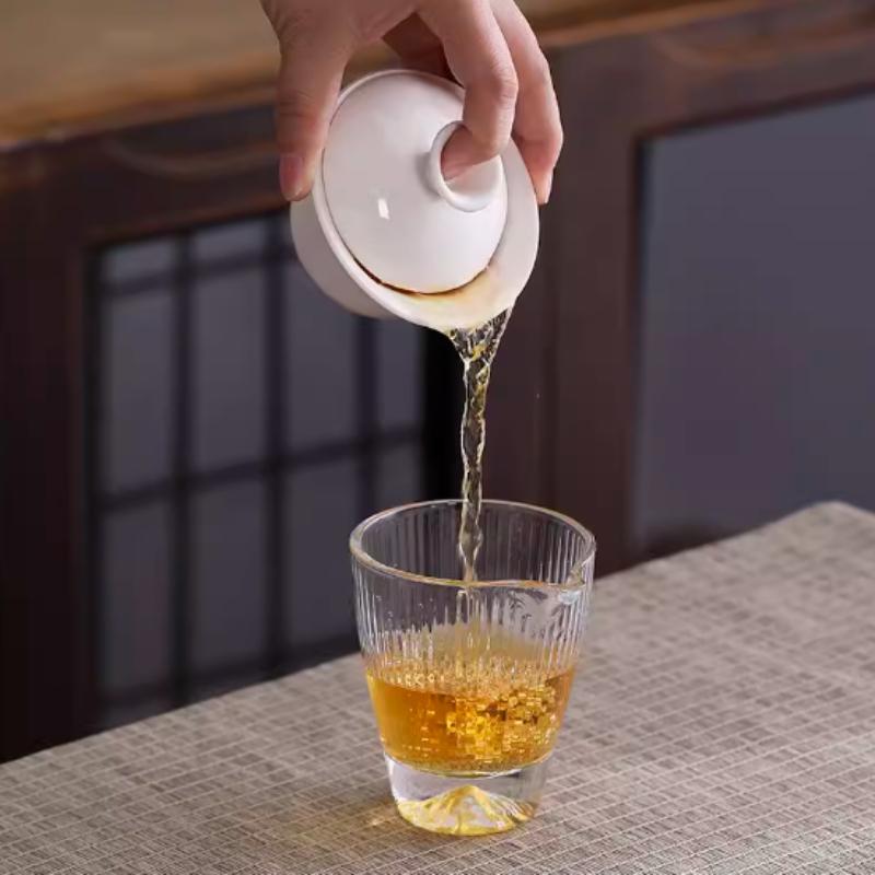 Resete i glas för te, liten bubbeltekopp, bilväska, utomhus enkel kanna, dubbelkopp, tehavs-kula rättvis kopp, snabbkopp