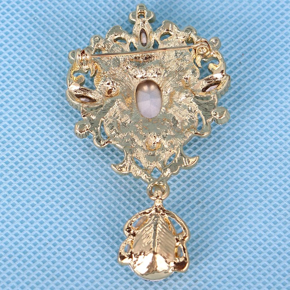 DIEZI Korean Gold Silver Color Bridal Brooch Crystal Jewelry For Women Flower Brooches Rhinestone Brooch Pins Bouquet Wedding