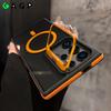 Flip Metal Lens Holder Case for Samsung Galaxy S26 Ultra S2 S22 S24 S23 Ultra FE S26 Edge Plus Magnetic Wireless Charging Cover