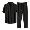 Men's Summer Casual Fashion Short Sleeve Button-Down Shirt And Pants Set