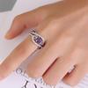 European & American Heart-Shaped Diamond Couple Ring - Metal Hollow Design, Inlaid Temperament Jewelry, Niche Style