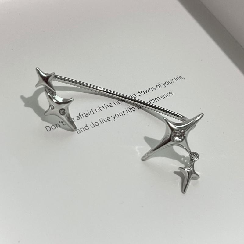 Punk Star Earrings No Piercing rhinestones Star Ear Cuffs Climber Earrings Party Jewelry Ear Clip for Women Girls