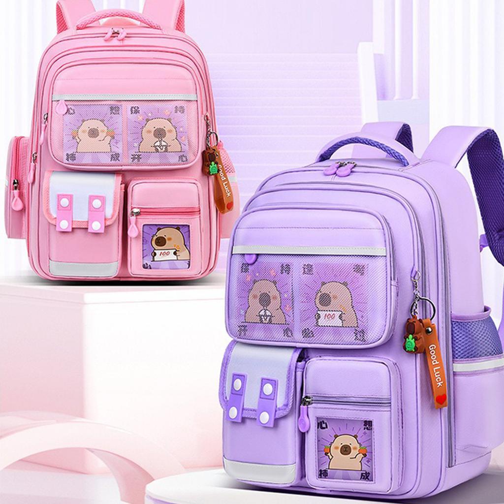 Capybara Backpack Lightweight Large Capacity School Bag Breathable Casual Daypack for Kids with Adjustable Strap