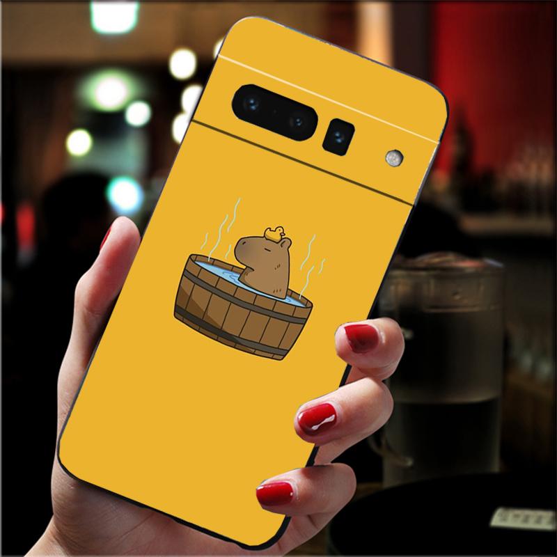 

Cartoon Capybara Phone Case For Google Pixel 10 9 Pro XL 9A 8 7 6 Pro Pixel 8A 7A 6A Pixel 8 7 6 5 Google Pixel 5