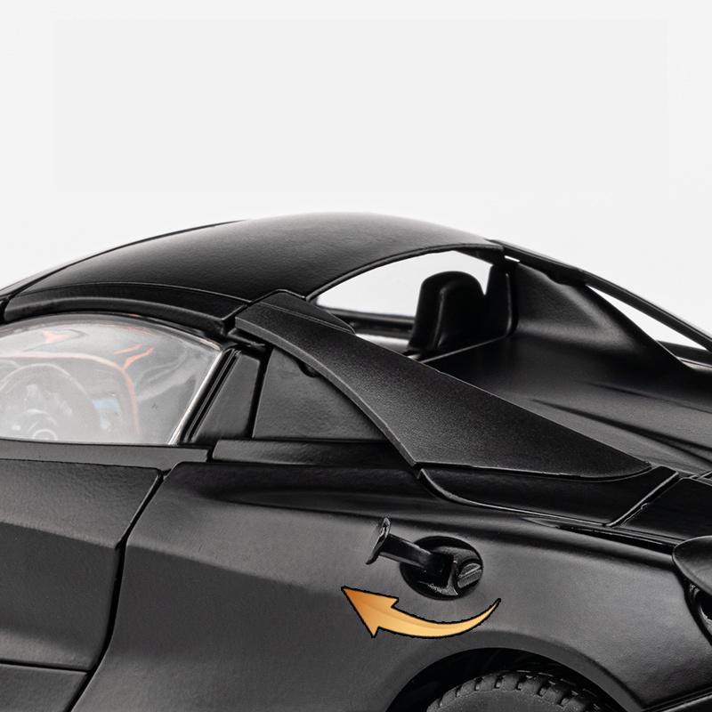 Super Sportcar Toy Simulation 1/24 720s Car Model Alloy Die Cast With Sound Light Pull Back Toys Vehicles Models Children Gifts
