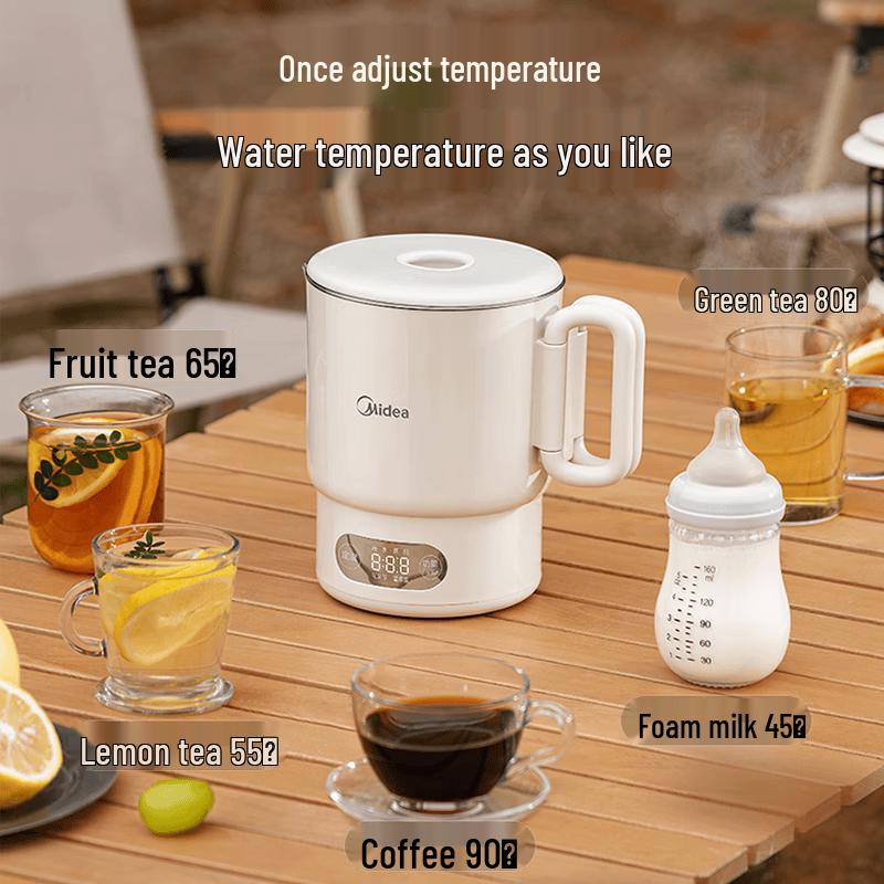 Midea Mini Portable Foldable Electric Travel Kettle CN plug (adapter included)