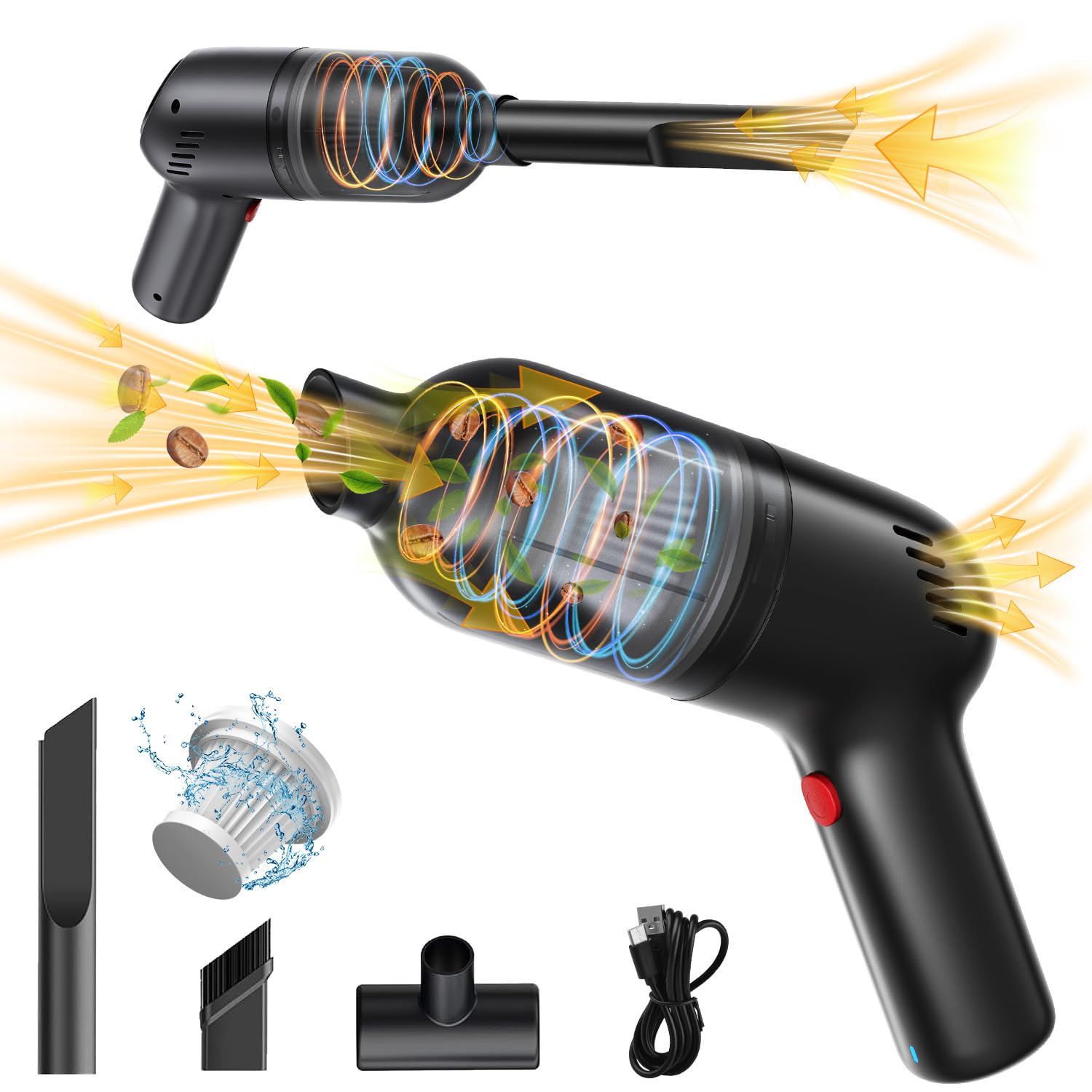 

Multifunctional Cordless Handheld Vacuum Cleaner for 13000PA Powerful Rechargeable 4000mAh Mini Vacuum Powerful Compact Fast Low LED Portable Car for