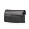 Pochette en cuir pour homme, sac d'affaires grande capacité motif autruche, portefeuille long décontracté multifonction pochette.