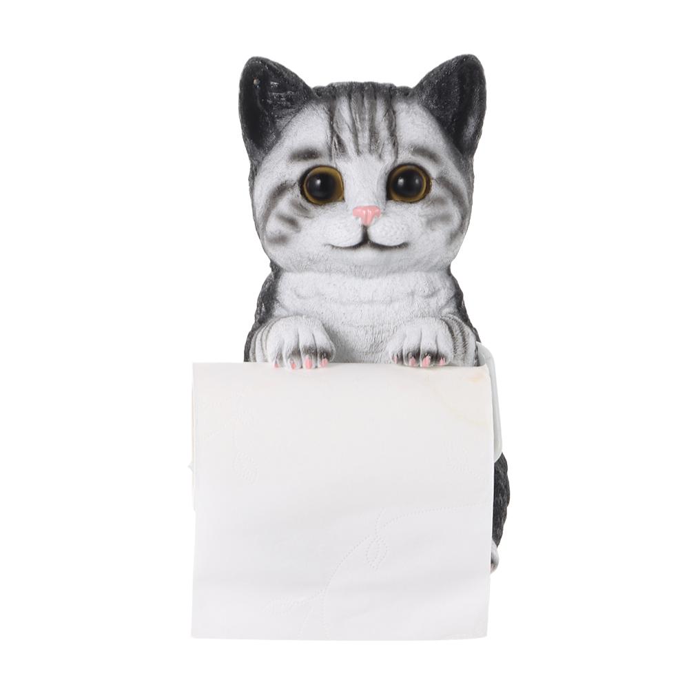 Resin Cat Toilet Paper Holder Storage Dispenser Toilet Roll Holder  Bathroom Roll Paper Organizer