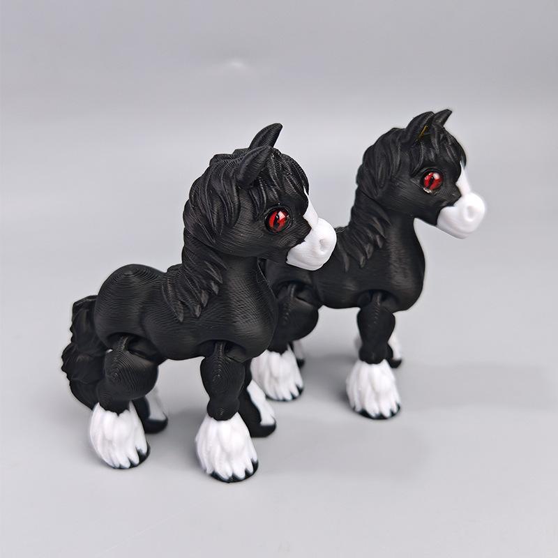 Multi-joint Movable 3D Printed Horse Toys Animals Mini Cute Relief Sensory Toy Funny Home Accessories Kids Gift Desktop Ornament