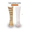 Meias de Meia Panturrilha Garra de Animal - Meias Divertidas Estampadas para Adultos e Crianças